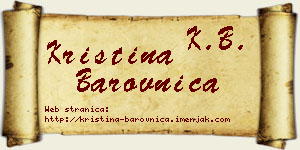Kristina Barovnica vizit kartica